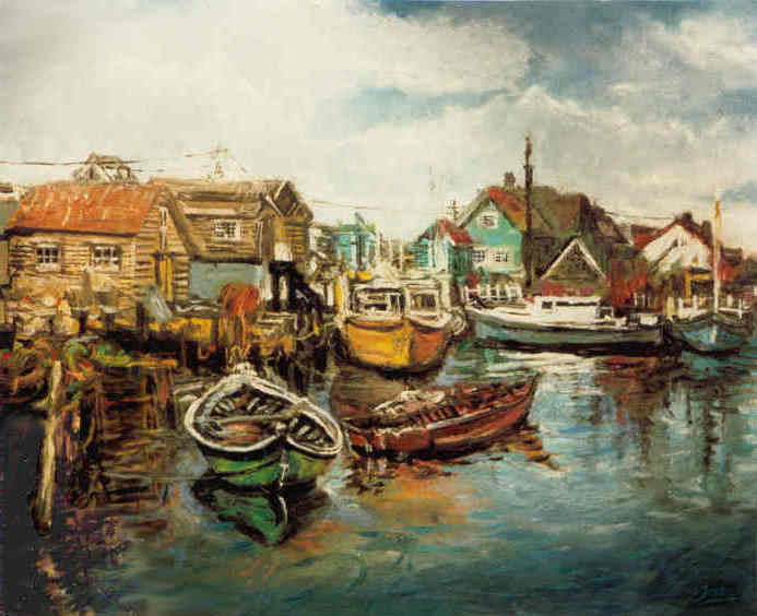 Bateaux, Peggy's Cove, Nova Scotia, 8inx10in oil on canvas...STOLEN